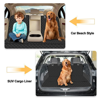 Pet Dog Car Seat Cover for Back Seat Car Seat Waterproof Protector with 2 Pet Dogs Seat Belts - Black