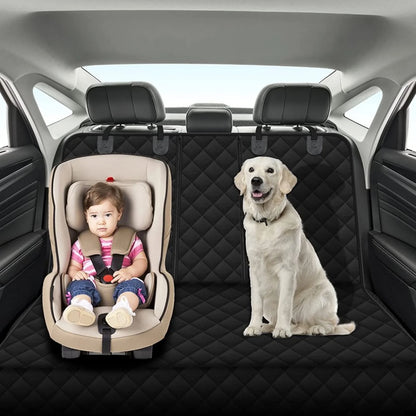 Pet Dog Car Seat Cover for Back Seat Car Seat Waterproof Protector with 2 Pet Dogs Seat Belts - Black