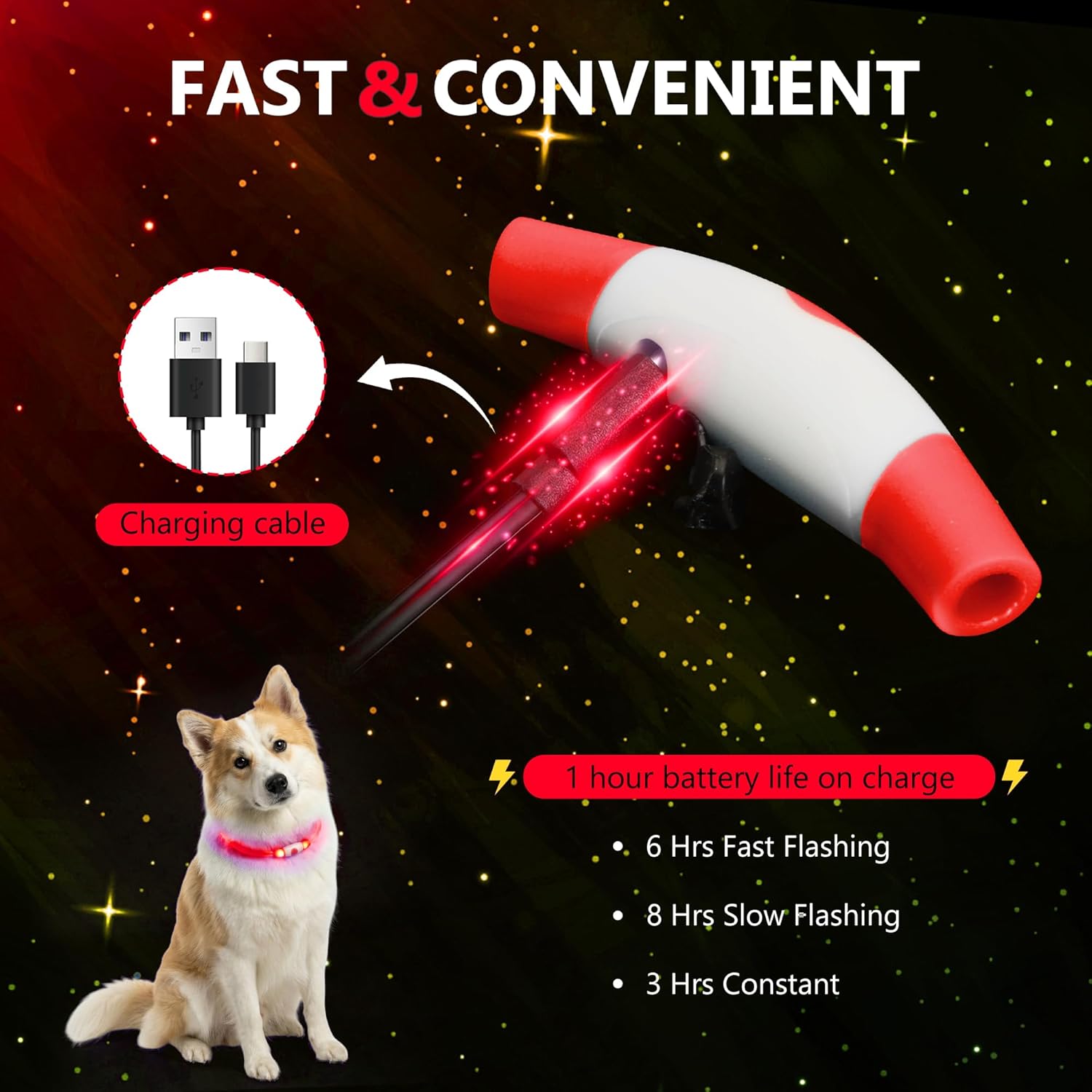 Light up Dog Collar Rechargeable and Rechargeable