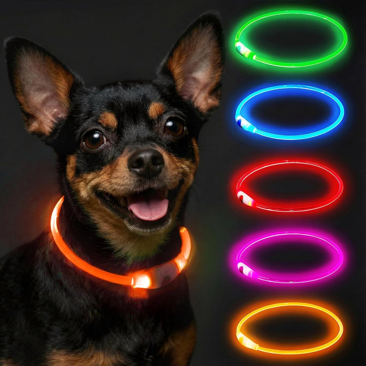 Light up Dog Collar Rechargeable and Rechargeable