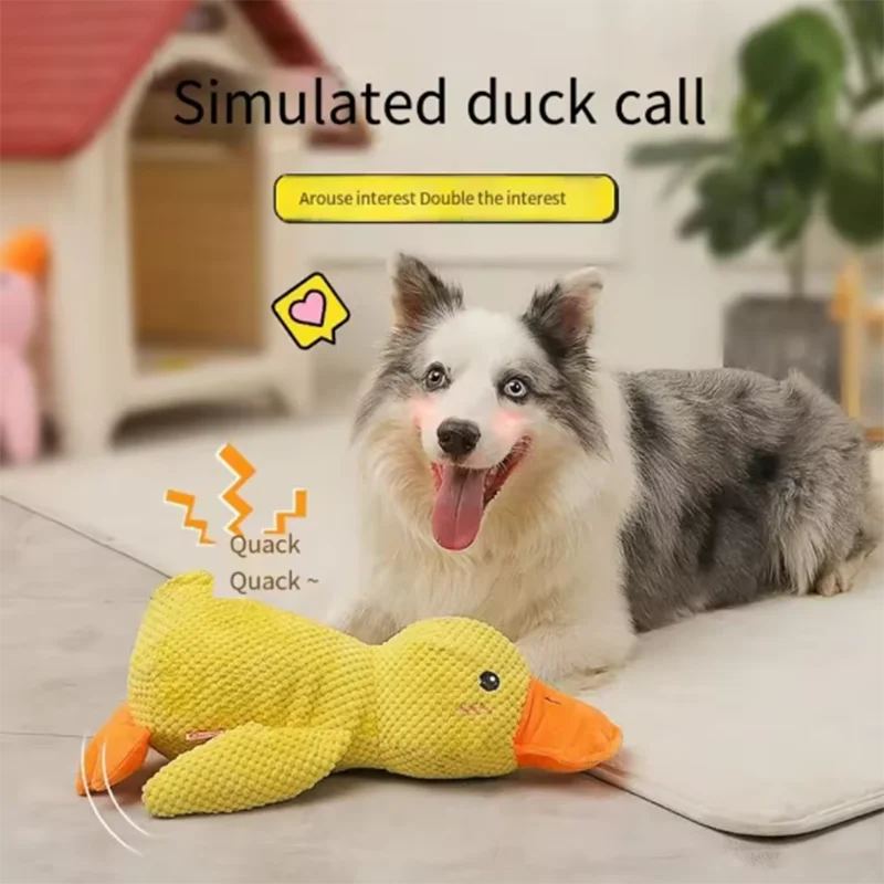 Yellow Duck Pet Interactive Plush Doll For Dogs