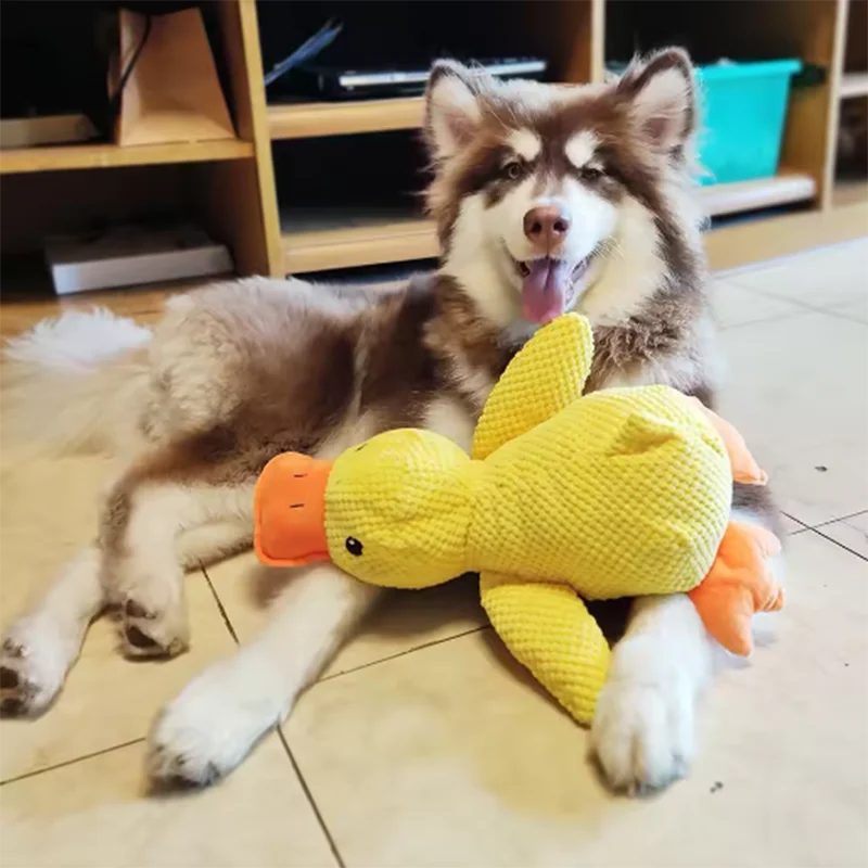 Yellow Duck Pet Interactive Plush Doll For Dogs