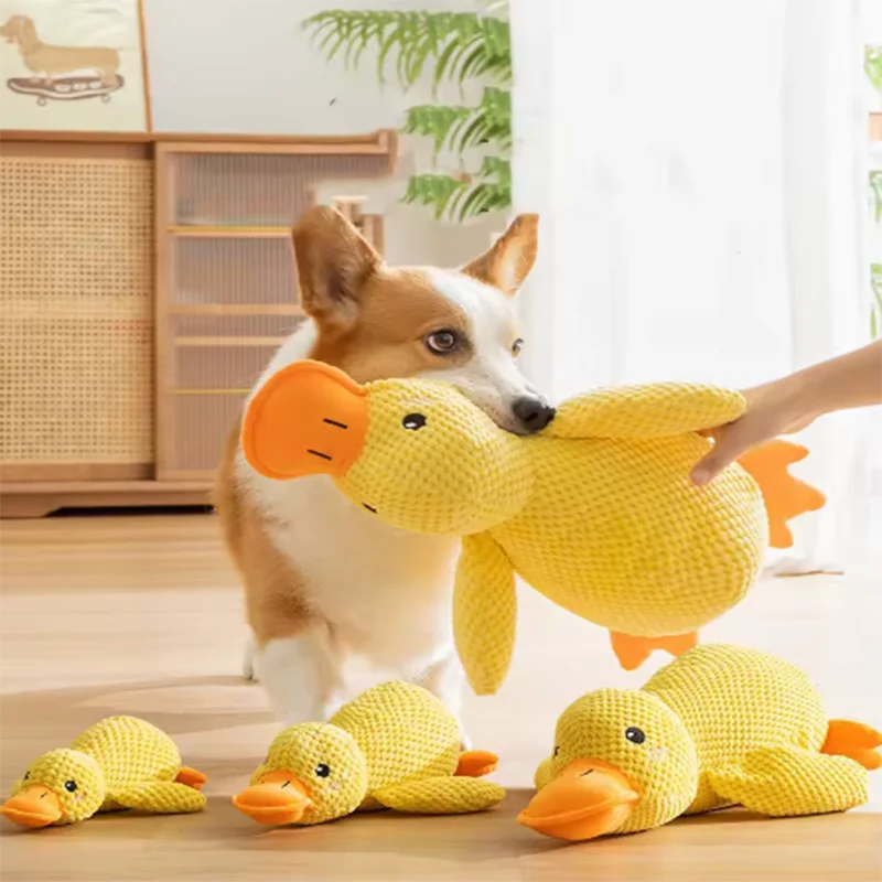 Yellow Duck Pet Interactive Plush Doll For Dogs