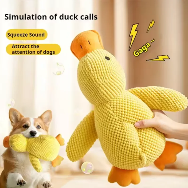 Yellow Duck Pet Interactive Plush Doll For Dogs