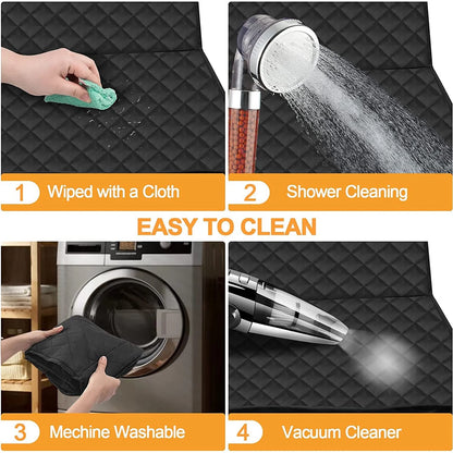 Pet Dog Car Seat Cover for Back Seat Car Seat Waterproof Protector with 2 Pet Dogs Seat Belts - Black